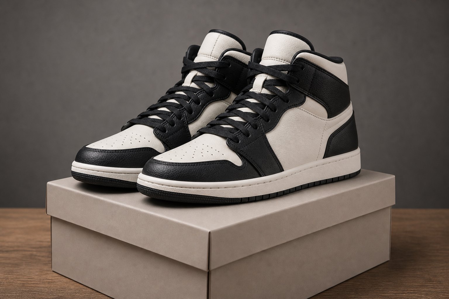 Оригинальные кроссовки в стиле high-top на коробке для статьи о выборе Air Jordan